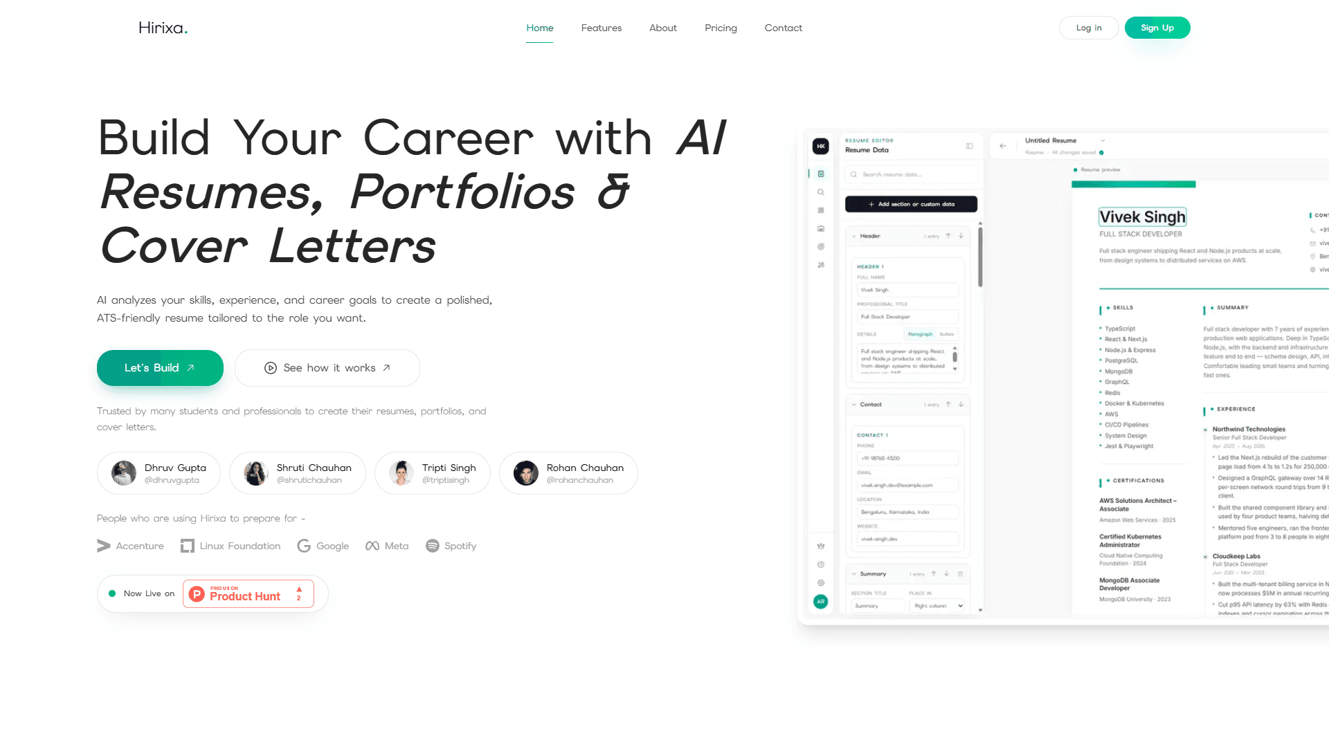 Hirixa — Upload. Edit. Optimize. Get Hired.