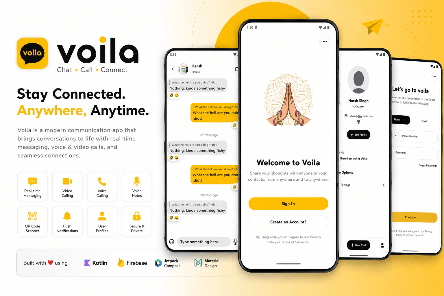 Voila — Real-Time Chat & Video Calling Application
